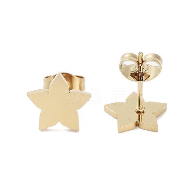 PVD Vacuum Plating 304 Stainless Steel Stud Earrings for Women EJEW-A048-46G-G-1
