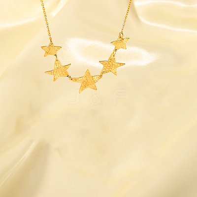 Stylish 304 Stainless Steel Star Moon Bib Necklaces for Women WQ3777-1-1