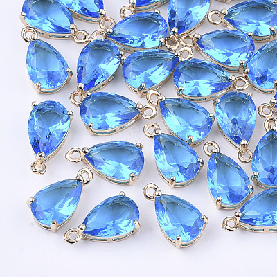 Transparent Glass Charms X-GLAA-T007-11B-1