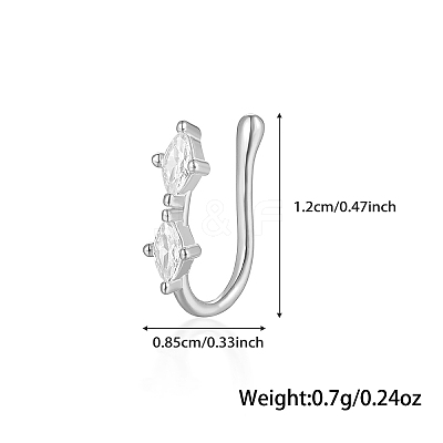 S925 Silver Heart Crown Cross Moon Nose Clip Fashion Jewelry VW3837-6-1