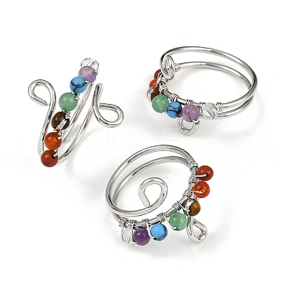 Brass Chakra Finger Rings G-H316-02P-1