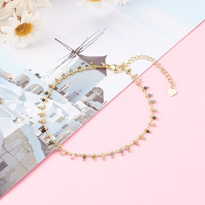 Natural Multicolor Tourmaline Charm Bracelets BJEW-JB05970-1