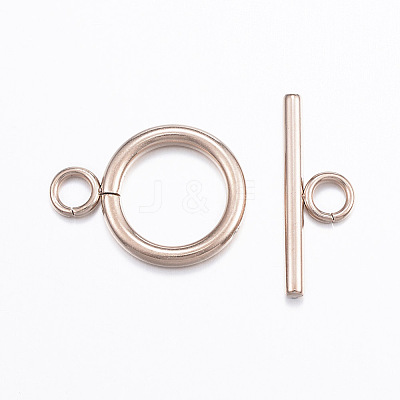 Ion Plating(IP) 304 Stainless Steel Toggle Clasps X-STAS-E127-01RG-1