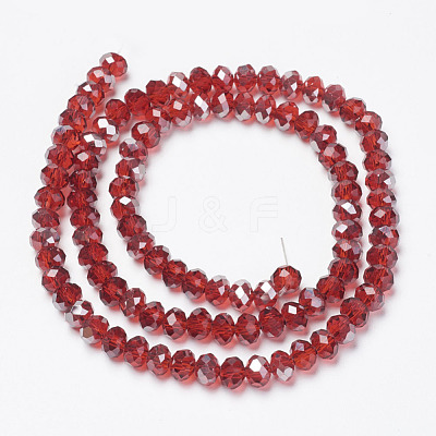 Electroplate Transparent Glass Beads Strands EGLA-A034-T4mm-E18-1