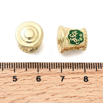 Brass Micro Pave Cubic Zirconia European Beads KK-H519-01G-1