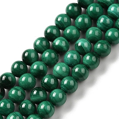 Natural Malachite Beads Strands G-A271-A01-6mm-1