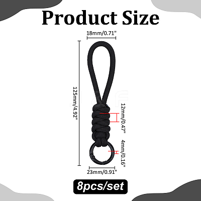 8Pcs Polyester Knitting Wrist Lanyard Hand Mobile Straps AJEW-ME0002-52-1