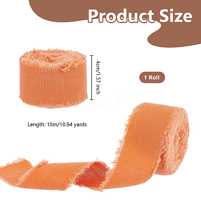 10M Polyester Frayed Ribbon OCOR-WH0094-01C-1