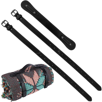 Imitation Leather with Alloy Yoga Mat Strap AJEW-CL0001-99B-01-1