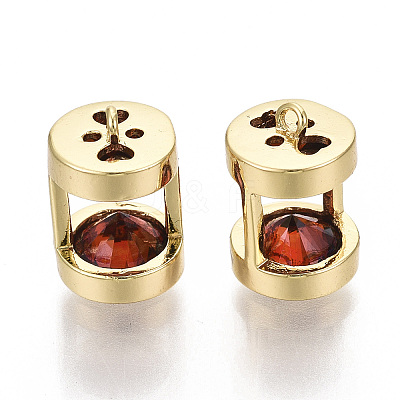 Brass Cubic Zirconia Charms KK-S356-067B-NF-1