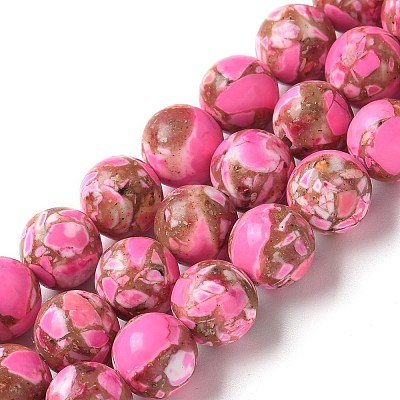 Dyed Synthetic Imperial Jasper Beads Strands G-C168-02G-1