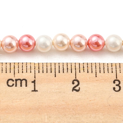 Electroplated Shell Pearl Beads Strands SHEL-F008-03A-10-1