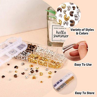 Brass Crimp Beads Covers KK-TA0007-01-1