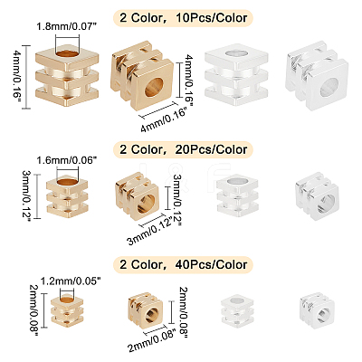 140Pcs 6 Styles Brass Beads KK-PH0003-90-1