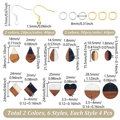 DIY Mixed Shapes Wood Dangle Earring Making Kits DIY-GA0002-63-1