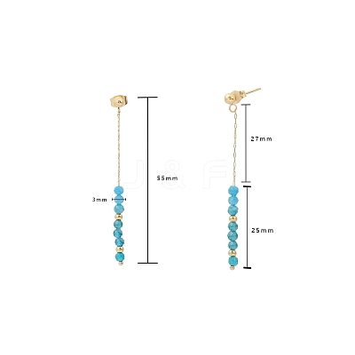 Bohemian Style Natural Apatite Beaded Tassel Dangle Earrings WG6B05D-03-1