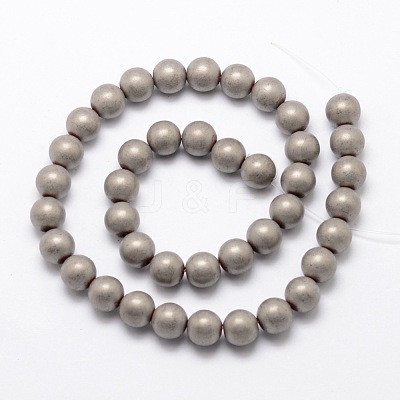 Electroplate Non-magnetic Synthetic Hematite Beads Strands G-R363-8mm-03-1