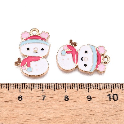 Christmas Theme Rack Plating Alloy Enamel Pendants ENAM-T021-14KCG-1