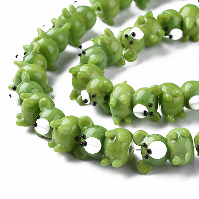 Opaque Handmade Bumpy Lampwork Beads Strands LAMP-T007-19-A05-1