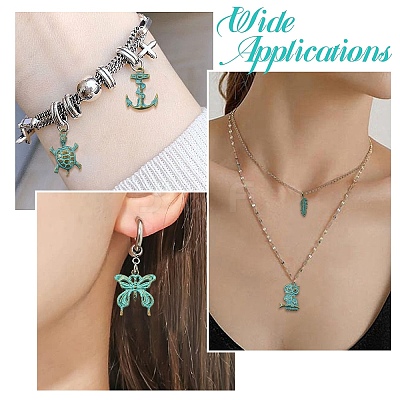 50Pcs 10 Styles Tibetan Style Alloy Pendants FIND-CJ0004-28-1
