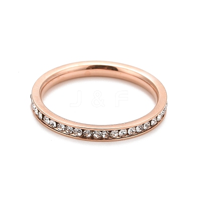 304 Stainless Steel Rhinestone Rings Set STAS-D178-01D-1