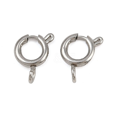 304 Stainless Steel Spring Ring Clasps STAS-B095-05C-P-1