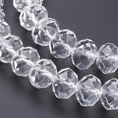 Faceted Rondelle Handmade Glass Beads G02YI011-1