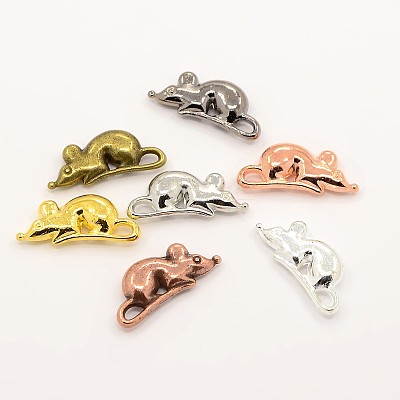 Alloy Animal Mouse Rat Charms Pendants X-PALLOY-M031-08-1