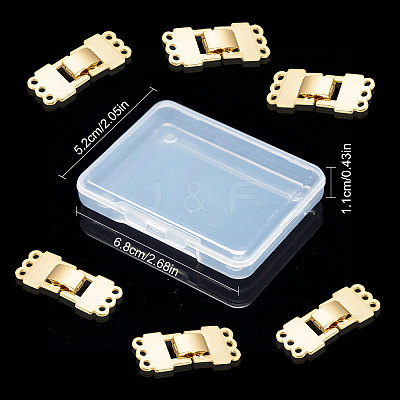 6 Sets Brass Fold Over Clasps STAS-SC0003-33-1