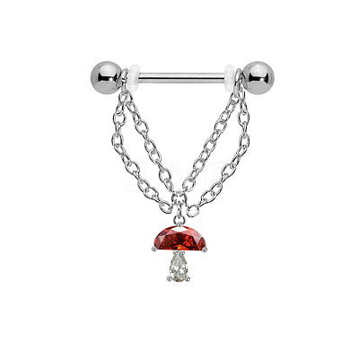 316L Surgical Stainless Steel Crystal Rhinestone Nipple Rings WGE19D8-01-1