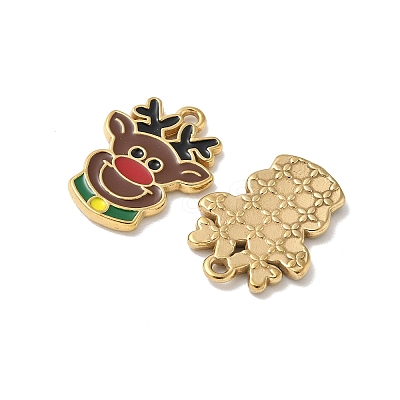 304 Stainless Steel Enamel Pendants STAS-L300-012G-01-1