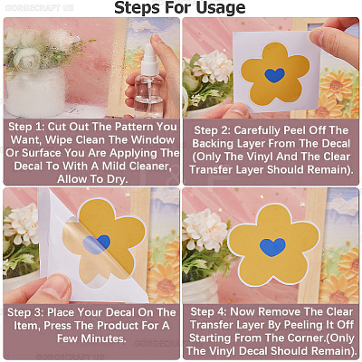 PVC Self Adhesive Flower Car Sticker DIY-WH0453-57D-1