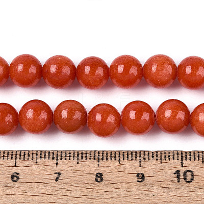 Dyed Natural Mashan Jade Round Beads Strands G-T139-8mm-67C-1