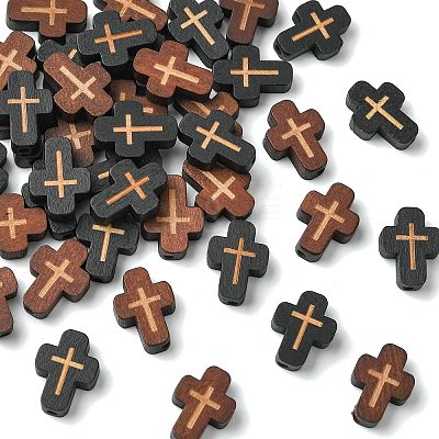 40Pcs 2 Colors Natural Wood Beads WOOD-CJ0002-61-1