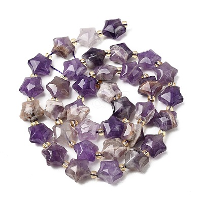 Natural Amethyst Beads Strands G-Z080-A34-10mm-1