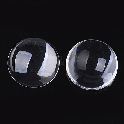 Transparent Glass Cabochons GGLA-R026-45mm-B-1