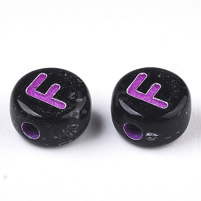 Opaque Black Acrylic Beads MACR-N008-17F-1