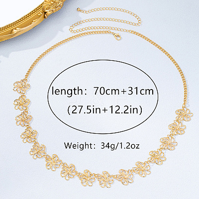 Alloy Hollow Flower Link Chain Belts for Women WG57BD8-01-1