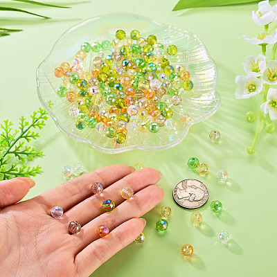 180Pcs 6 Colors Transparent Electroplate Glass Beads EGLA-TA0013-62-1
