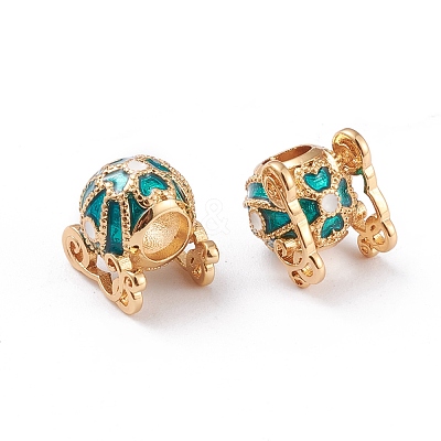 Real 18K Gold Plated Brass European Beads OPDL-L018-C04-1