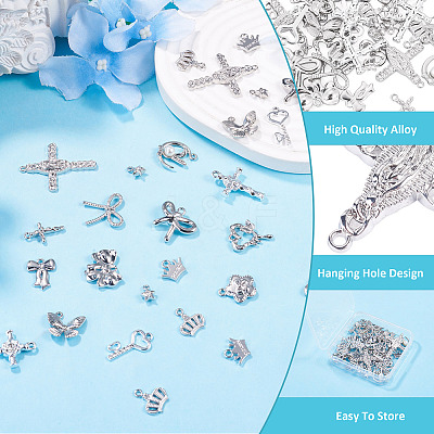 45Pcs 15 Styles Rack Plating Alloy Charms FIND-TA0008-90-1