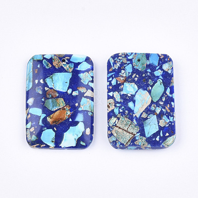 Assembled Synthetic Imperial Jasper and Natural Lapis Lazuli Pendants X-G-S329-048-1