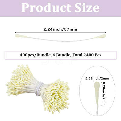 6Bundles Gypsum with Cotton Cord Artificial Flower Core DIY-GF0014-10A-1