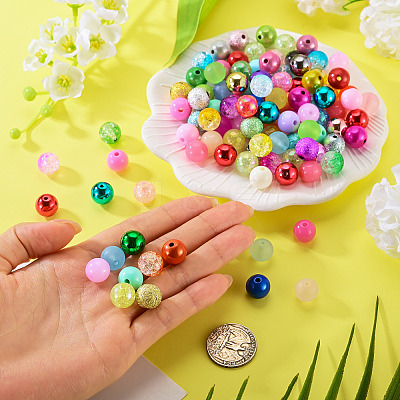 160Pcs 8 Styles Mixed Styles Acrylic Beads FACR-TA0001-13-1