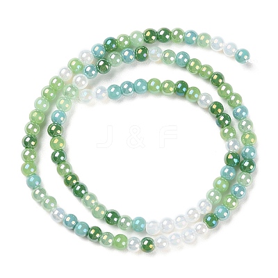 Transperant Electroplate Glass Beads Strands X-GLAA-P056-4mm-B04-1