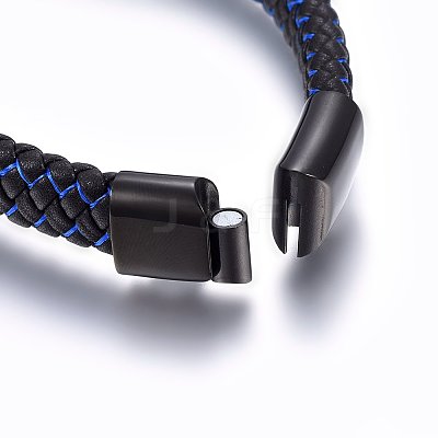 Microfiber Imitation Leather Braided Cord Bracelets BJEW-E345-07B-1