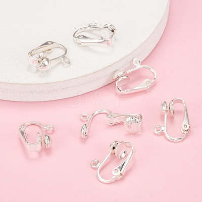 Iron Clip-on Earring Findingsfor Non-Pierced Ears X-EC141-S-1