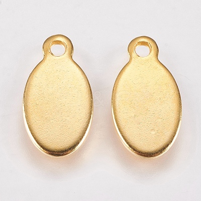 201 Stainless Steel Stamping Blank Tag Pendants STAS-G173-06G-6x12mm-1