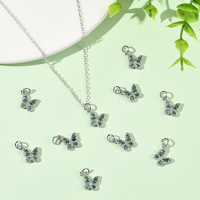 SHEGRACE Brass Micro Pave Cubic Zirconia Charms XGRQ5K925-628P-G-1