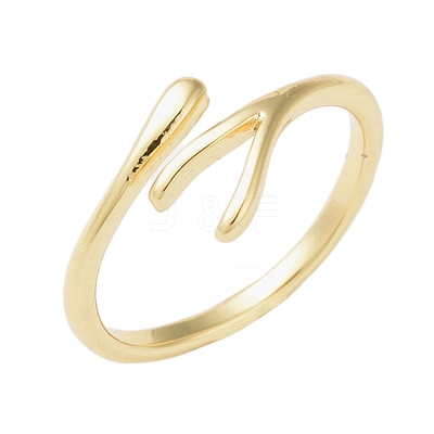 Brass Open Cuff Ring RJEW-R143-01F-G-1
